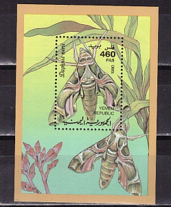 Йемен, 1990, Бабочки, блок